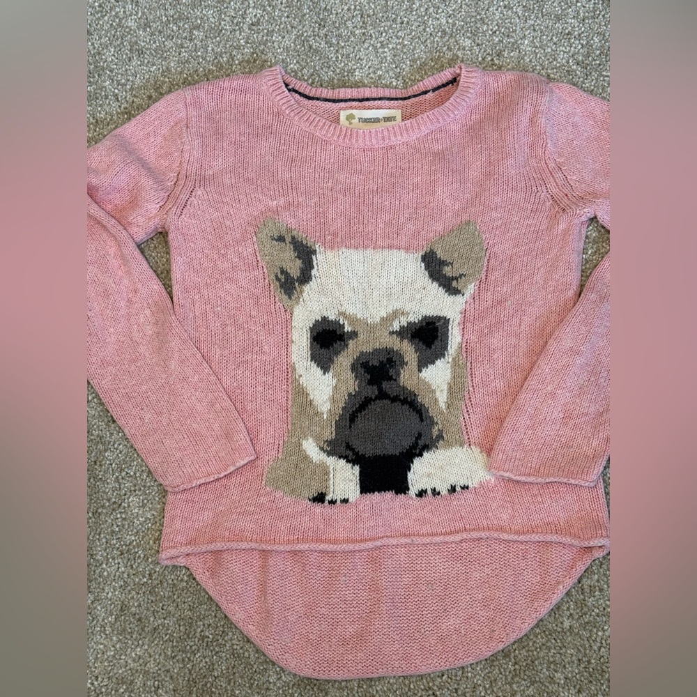 Tucker + Tate 3T French Bulldog Sweater – Pink Knit Pullover